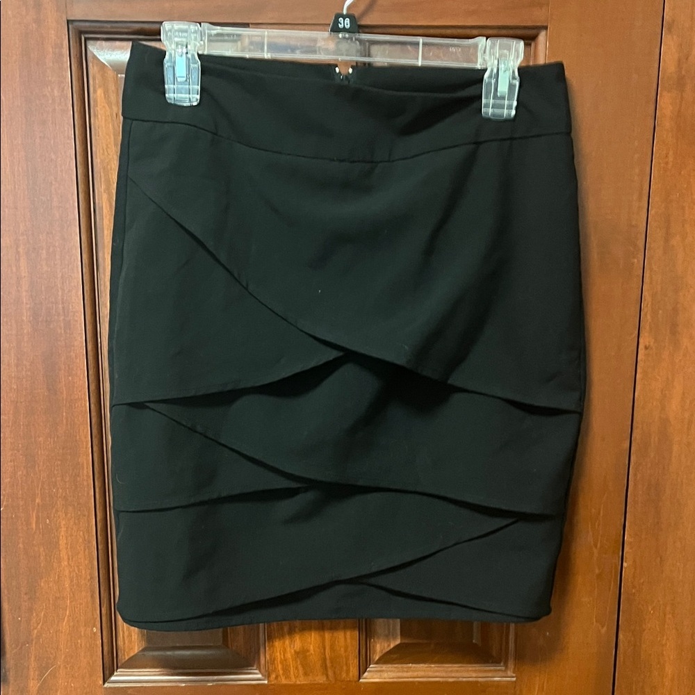 A. Byer Elegant Black Scalloped Skirt